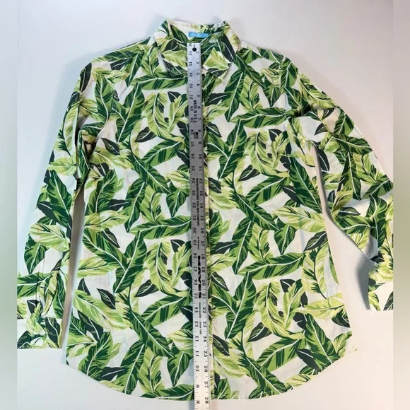 J. Mcglaughlin Lois Blouse Tropical Leaves Size Small EUC - Picture 6 of 9